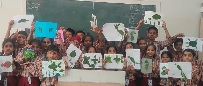 Eco Club Activity -  Leaf Story Art Activity